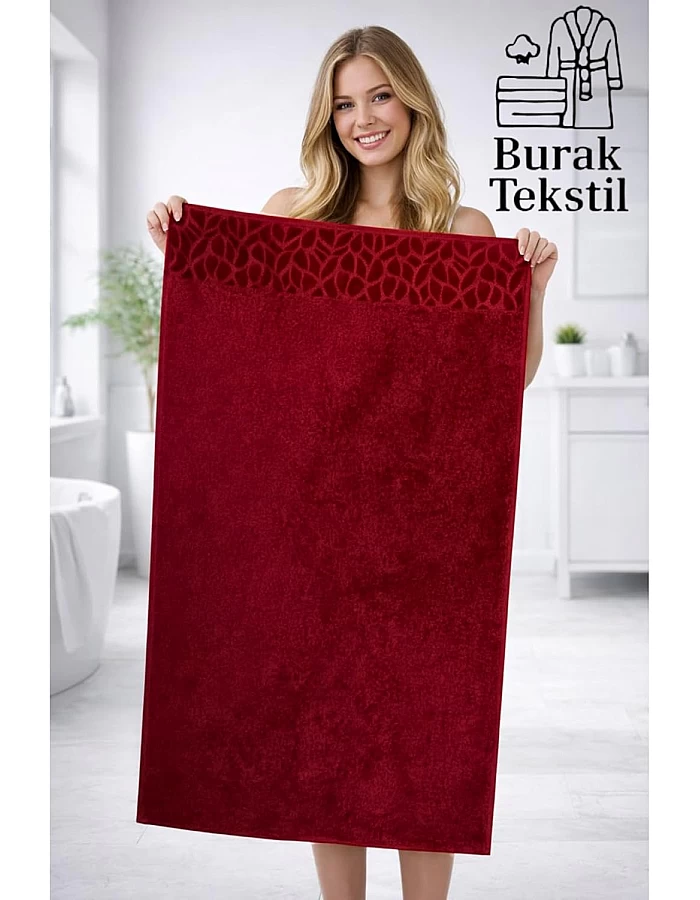 Burak Tekstil Soft Linen Luxury 1 Piece, Bath Towels (140 x 70 cm), 100% Cotton Towels. (Burn Red, 140 * 70 CM)
