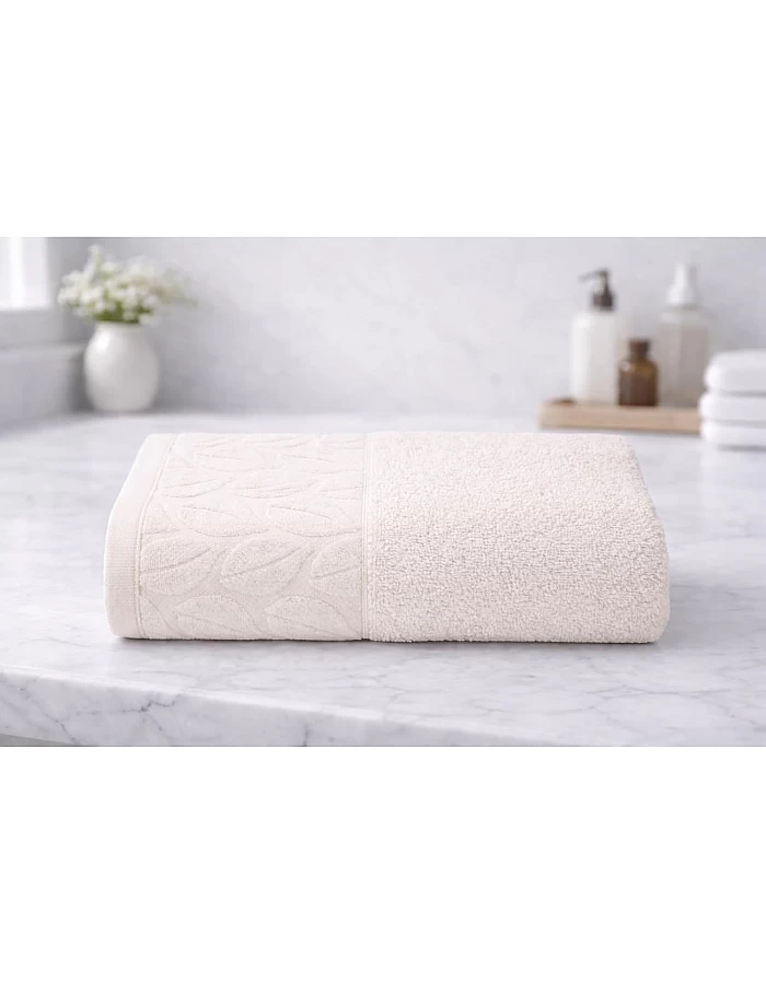 Burak Tekstil Soft Linen Luxury 1 Piece, Bath Towels (140 x 70 cm), 100% Cotton Towels. (Off-White, 140 * 70 CM)