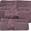 Burak Tekstil Soft Linen Luxury 6 Piece Towel Set, 2 Bath Towels 2 Hand Towels 2 Washcloths, 100% Cotton Towels for Bathroom, Towel Sets (6, Muave Model 2)