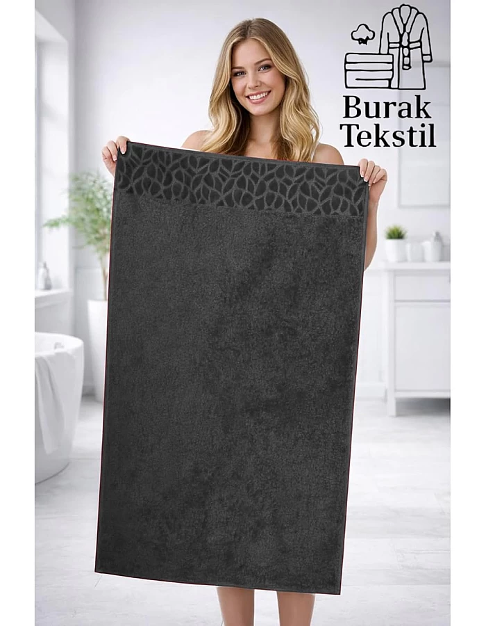 Burak Tekstil Supreme Egyptian Cotton Bath Towel Set – 2 Piece Set of 2 Large Bath Towels (140 X 70 cm), Ultra Soft, Highly Absorbent, Made in Egypt (Gray)