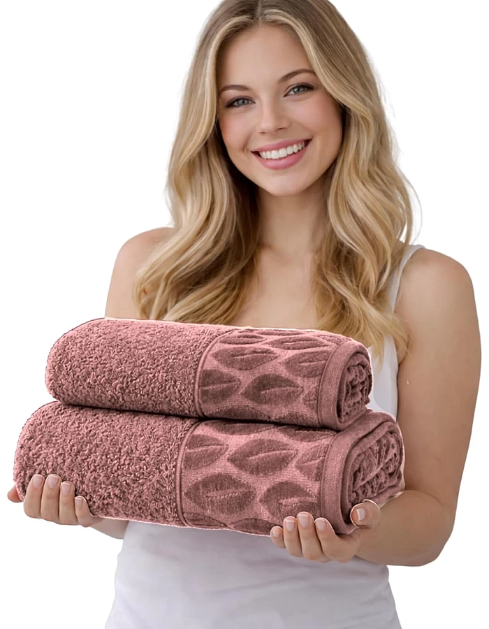 Burak Tekstil Supreme Egyptian Cotton Bath Towel Set – 2 Piece Set of 2 Large Bath Towels (140 X 70 cm), Ultra Soft, Highly Absorbent, Made in Egypt (Beige)
