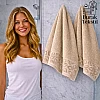 Burak Tekstil Supreme Egyptian Cotton Bath Towel Set – 2 Piece Set of 2 Large Bath Towels (140 X 70 cm), Ultra Soft, Highly Absorbent, Made in Egypt (Beige)