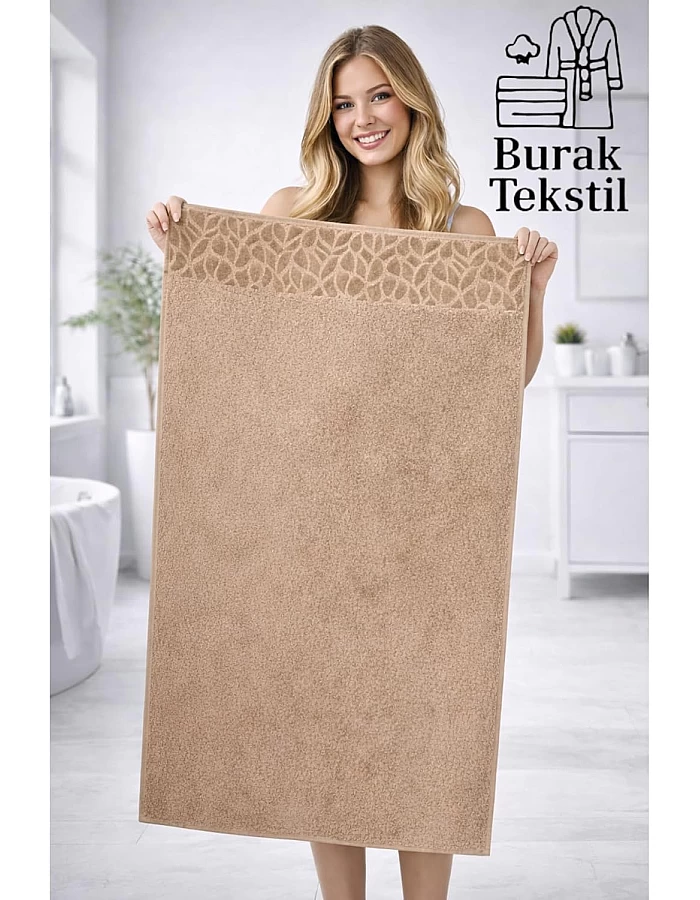 Burak Tekstil Supreme Egyptian Cotton Bath Towel Set – 2 Piece Set of 2 Large Bath Towels (140 X 70 cm), Ultra Soft, Highly Absorbent, Made in Egypt (Beige)