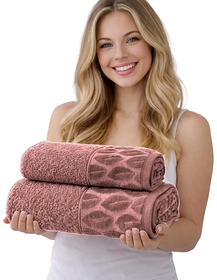 Burak Tekstil Supreme Egyptian Cotton Bath Towel Set – 2 Piece Set of 2 Large Bath Towels (140 X 70 cm), Ultra Soft, Highly Absorbent, Made in Egypt (Kashmere)