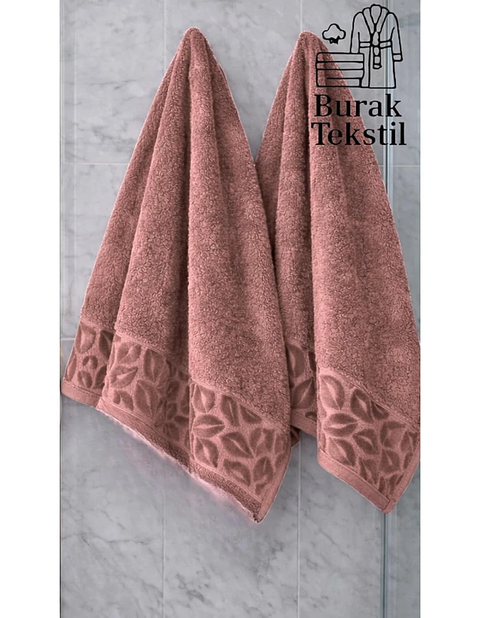 Burak Tekstil Supreme Egyptian Cotton Bath Towel Set – 2 Piece Set of 2 Large Bath Towels (140 X 70 cm), Ultra Soft, Highly Absorbent, Made in Egypt (Kashmere)