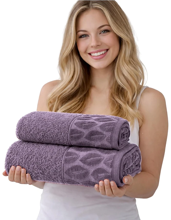 Burak Tekstil Supreme Egyptian Cotton Bath Towel Set – 2 Piece Set of 2 Large Bath Towels (140 X 70 cm), Ultra Soft, Highly Absorbent, Made in Egypt (Kashmere)