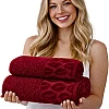 Burak Tekstil Supreme Egyptian Cotton Bath Towel Set – 2 Piece Set of 2 Large Bath Towels (140 X 70 cm), Ultra Soft, Highly Absorbent, Made in Egypt (Kashmere)