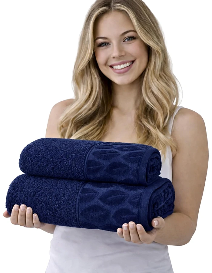 Burak Tekstil Supreme Egyptian Cotton Bath Towel Set – 2 Piece Set of 2 Large Bath Towels (140 X 70 cm), Ultra Soft, Highly Absorbent, Made in Egypt (Kashmere)