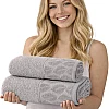 Burak Tekstil Supreme Egyptian Cotton Bath Towel Set – 2 Piece Set of 2 Large Bath Towels (140 X 70 cm), Ultra Soft, Highly Absorbent, Made in Egypt (Kashmere)