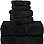 Chakir Turkish Linens 100% Cotton Premium Turkish Towels for Bathroom | 2 Bath Towels - 2 Hand Towels, 2 Washcloths (6-Piece Towel Set, Black)