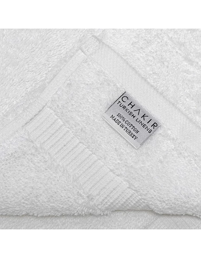 Chakir Turkish Linens 100% Cotton Premium Turkish Towels for Bathroom | 2 Bath Towels - 2 Hand Towels, 2 Washcloths (6-Piece Towel Set, White)