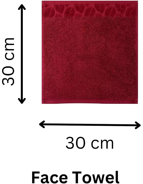 Egyptian Cotton Face Towel – 100% Pure Cotton, From Sol Suave, 1-Piece Set, Soft & Absorbent, Leaf Jacquard Border (30 * 30 CM))