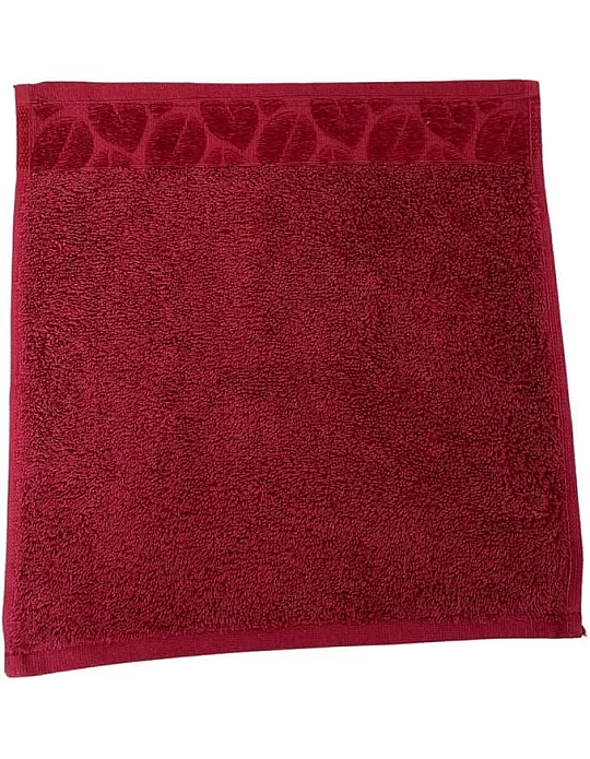 Egyptian Cotton Face Towel – 100% Pure Cotton, From Sol Suave, 1-Piece Set, Soft & Absorbent, Leaf Jacquard Border (30 * 30 CM))