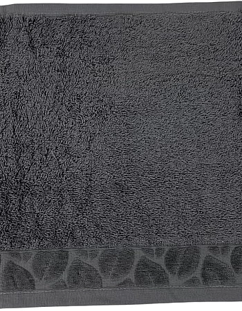 Egyptian Cotton Face Towel – 100% Pure Cotton, From Sol Suave, 1-Piece Set, Soft & Absorbent, Leaf Jacquard Border (Grey, FaceTowel (30 * 30 CM))