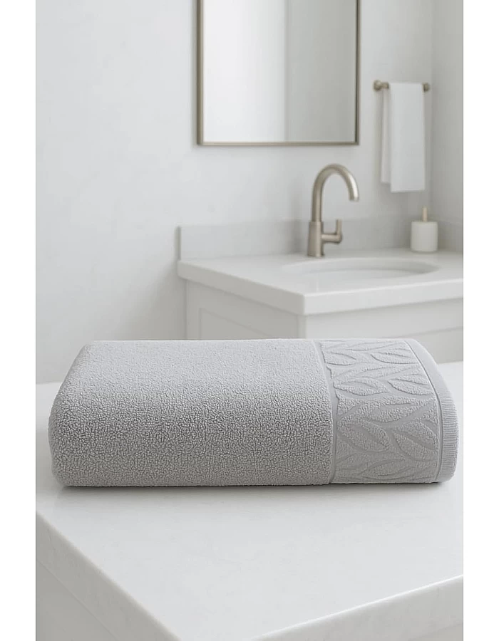 Egyptian Cotton Face Towel – 100% Pure Cotton, From Sol Suave, 1-Piece Set, Soft & Absorbent, Leaf Jacquard Border (Mauve, FaceTowel (30 * 30 CM))