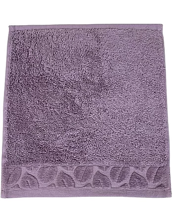 Egyptian Cotton Face Towel – 100% Pure Cotton, From Sol Suave, 1-Piece Set, Soft & Absorbent, Leaf Jacquard Border (Mauve, FaceTowel (30 * 30 CM))