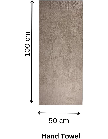 Egyptian Cotton Hand Towel from Sol Suave, 100% Cotton, Multiple Sizes and Colours, Set of 1, with leaf jacquard border (Beige, Hand Towel (50 * 100 CM))