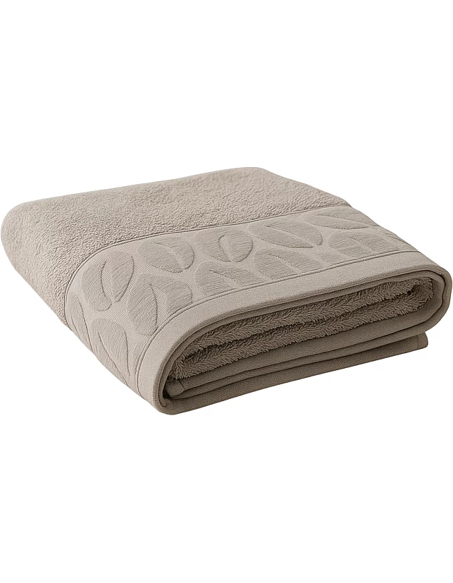 Egyptian Cotton Hand Towel from Sol Suave, 100% Cotton, Multiple Sizes and Colours, Set of 1, with leaf jacquard border (Beige, Hand Towel (50 * 100 CM))