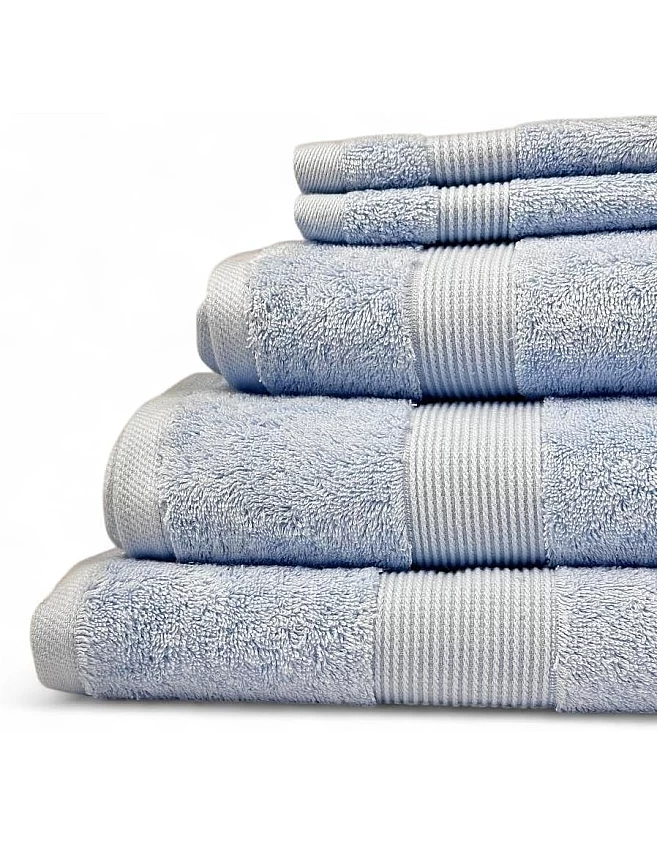 Home of Linen – Move In Bundle (8 Pieces) – 4 Face (33x33 cm), 2 Hand (50x100 cm), 2 Bath (70x140 cm) – 100% Egyptian Cotton – 600 GSM – Baby Blue