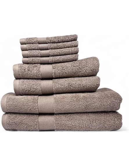 Home of Linen – Move In Bundle (8 Pieces) – 4 Face (33x33 cm), 2 Hand (50x100 cm), 2 Bath (70x140 cm) – 100% Egyptian Cotton – 600 GSM – Baby Blue