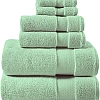 Home of Linen – Move In Bundle (8 Pieces) – 4 Face (33x33 cm), 2 Hand (50x100 cm), 2 Bath (70x140 cm) – 100% Egyptian Cotton – 600 GSM – Baby Blue