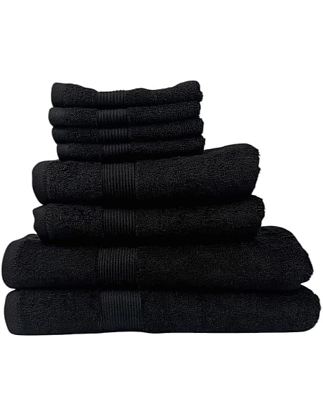 Home of Linen – Move In Bundle (8 Pieces) – 4 Face (33x33 cm), 2 Hand (50x100 cm), 2 Bath (70x140 cm) – 100% Egyptian Cotton – 600 GSM – Baby Blue