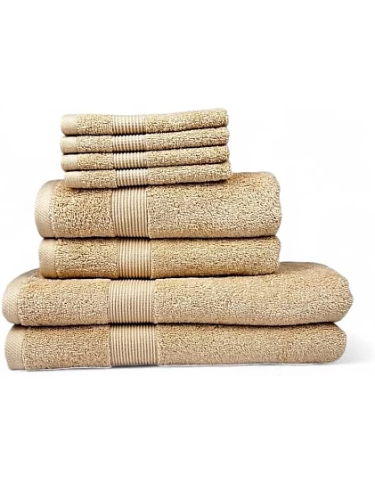 Home of Linen – Move In Bundle (8 Pieces) – 4 Face (33x33 cm), 2 Hand (50x100 cm), 2 Bath (70x140 cm) – 100% Egyptian Cotton – 600 GSM – Baby Blue