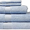 Home of Linen – Move In Bundle (8 Pieces) – 4 Face (33x33 cm), 2 Hand (50x100 cm), 2 Bath (70x140 cm) – 100% Egyptian Cotton – 600 GSM – Baby Blue