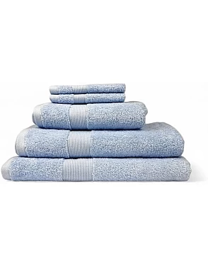 Home of Linen – Move In Bundle (8 Pieces) – 4 Face (33x33 cm), 2 Hand (50x100 cm), 2 Bath (70x140 cm) – 100% Egyptian Cotton – 600 GSM – Baby Blue