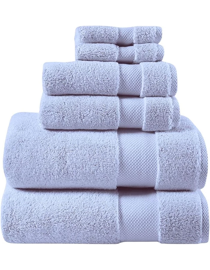 Home of Linen – Move In Bundle (8 Pieces) – 4 Face (33x33 cm), 2 Hand (50x100 cm), 2 Bath (70x140 cm) – 100% Egyptian Cotton – 600 GSM – Baby Blue