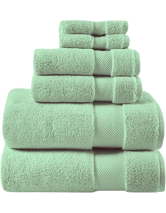 Home of Linen – Move In Bundle (8 Pieces) – 4 Face (33x33 cm), 2 Hand (50x100 cm), 2 Bath (70x140 cm) – 100% Egyptian Cotton – 600 GSM – Baby Blue