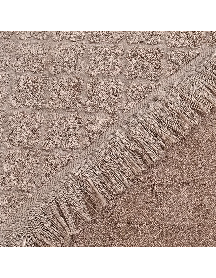 Premium Quality Cotton Bath Towel Set, Pack of 4 Pieces (Different Sizes), Ribbed Design Ultra Soft and Highly Absorbent Towels, Ideal for Hotel, Spa and Everyday Bathroom Use (Beige)