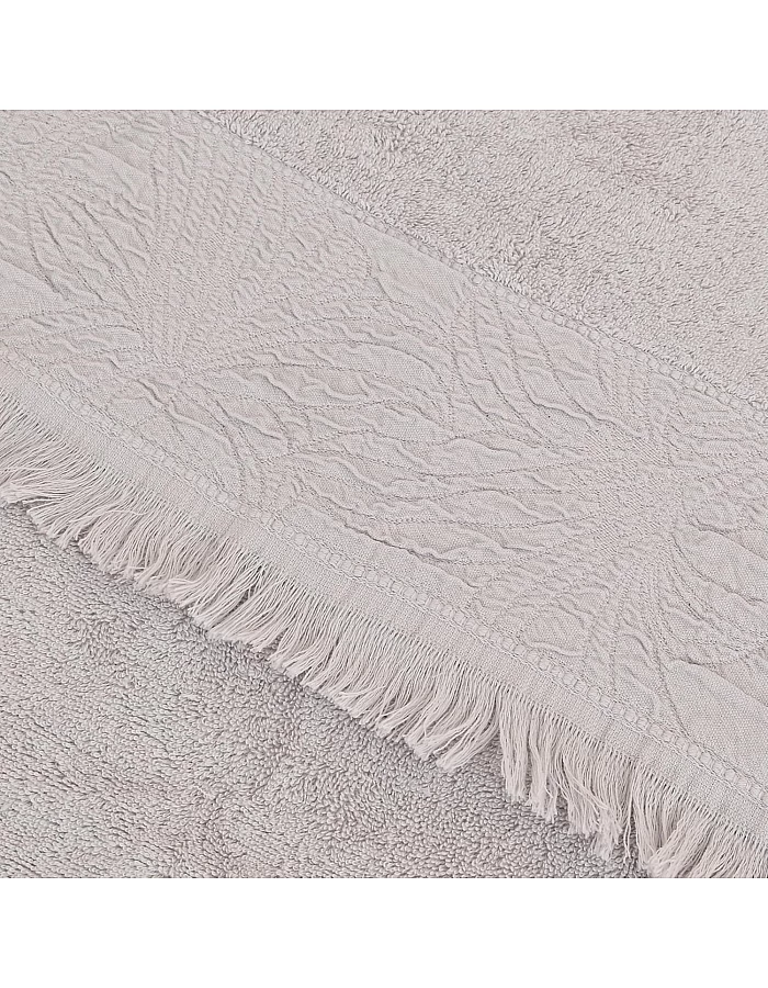 Premium Quality Cotton Bath Towel Set, Pack of 4 Pieces (Different Sizes), Ribbed Design Ultra Soft and Highly Absorbent Towels, Ideal for Hotel, Spa and Everyday Bathroom Use (Silver)