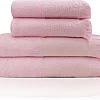Premium Quality Cotton Bath Towel Set, Pack of 4 Pieces (Different Sizes), Ribbed Design Ultra Soft and Highly Absorbent Towels, Ideal for Hotel, Spa and Everyday Bathroom Use (Silver)
