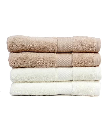 Premium Quality Cotton Bath Towel Set, Pack of 4 Pieces (Same Sizes 50 X 100 CM), Ribbed Design Ultra Soft and Highly Absorbent Towels, Spa and Everyday Bathroom Use (Grey and Caffe)