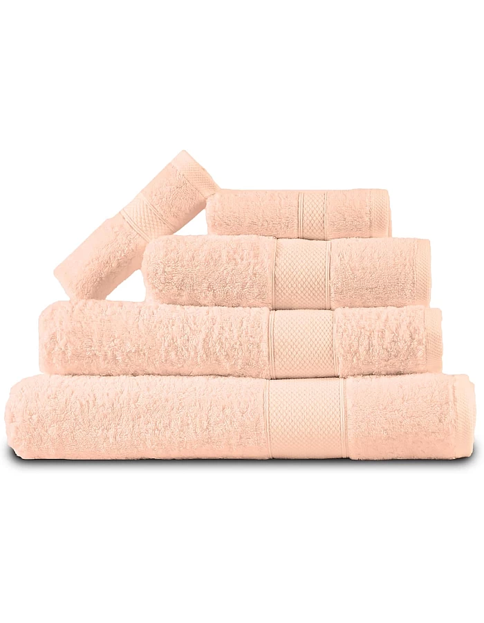 Premium Quality Cotton Bath Towel Set, Pack of 5 Pieces (Different Sizes), Ribbed Design Ultra Soft and Highly Absorbent Towels, Ideal for Hotel, Spa and Everyday Bathroom Use (Off White)