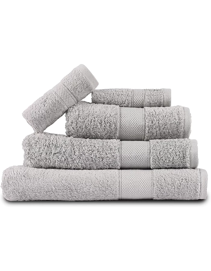 Premium Quality Cotton Bath Towel Set, Pack of 5 Pieces (Different Sizes), Ribbed Design Ultra Soft and Highly Absorbent Towels, Ideal for Hotel, Spa and Everyday Bathroom Use (Off White)