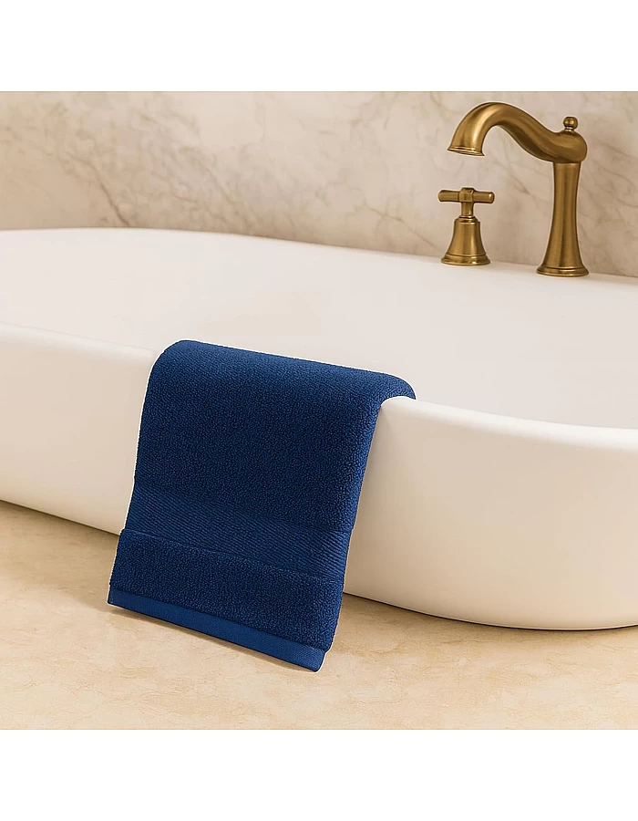 Sol Suave 1 Piece Egyptian Cotton Bath Towel - Ultra Soft & Highly Absorbent, Quick Dry Wash Cloths (Navy Blue, Bath Towel (140 x 70 cm))