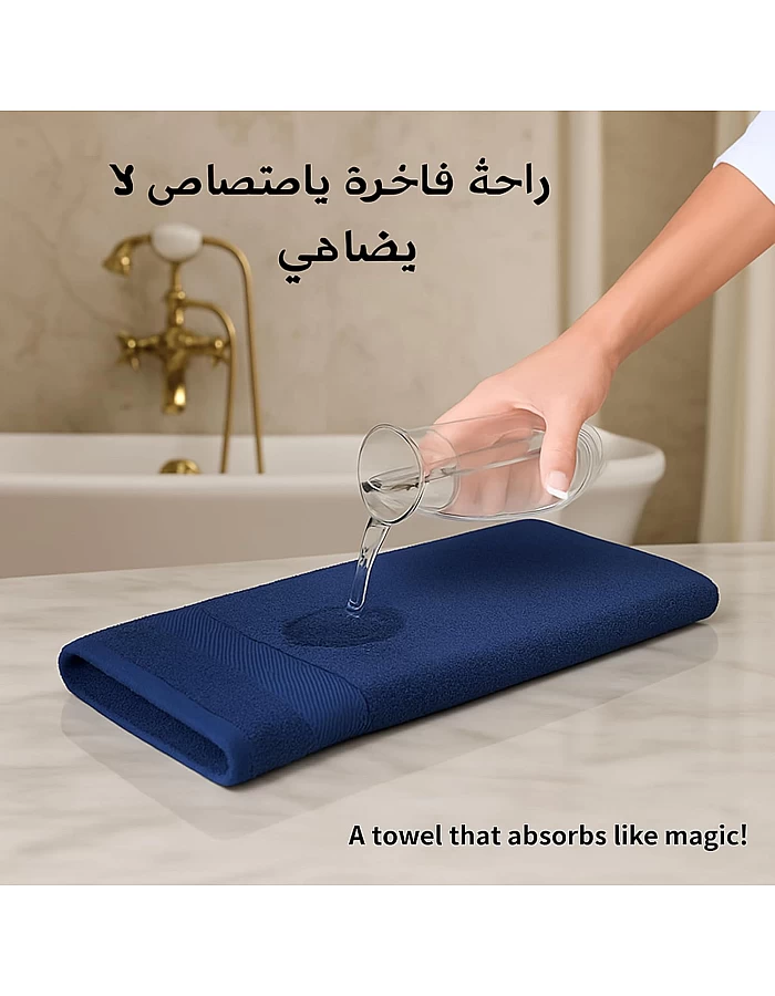 Sol Suave 1 Piece Egyptian Cotton Bath Towel - Ultra Soft & Highly Absorbent, Quick Dry Wash Cloths (Navy Blue, Bath Towel (140 x 70 cm))