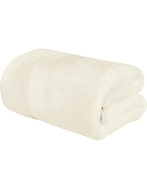 Sol Suave 1 Piece Egyptian Cotton Bath Towel - Ultra Soft & Highly Absorbent, Quick Dry Wash Cloths (Off-white, Bath Towel (140 x 70 cm))