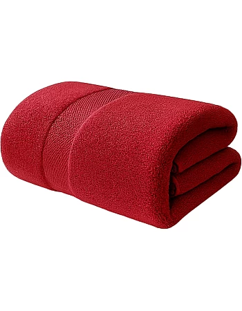 Sol Suave 1 Piece Egyptian Cotton Bath Towel - Ultra Soft & Highly Absorbent, Quick Dry Wash Cloths (Red, Bath Towel (140 x 70 cm))