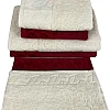 Sol Suave 6 Pieces Bath Towel Set, 100% Cotton, Hotel Quality Towels, 2 Bath Towels 70 * 140 cm, 2 Hand Towels 50 * 100 cm, 2 Washcloths 30 * 30 cm (Barn-red/Off-White)