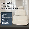 Sol Suave 6 Pieces Bath Towel Set, 100% Cotton, Hotel Quality Towels, 2 Bath Towels 70 * 140 cm, 2 Hand Towels 50 * 100 cm, 2 Washcloths 30 * 30 cm (Off-White)