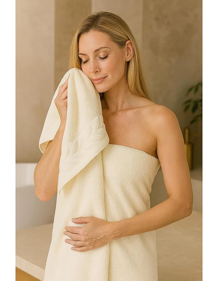 Sol Suave 6 Pieces Bath Towel Set, 100% Cotton, Hotel Quality Towels, 2 Bath Towels 70 * 140 cm, 2 Hand Towels 50 * 100 cm, 2 Washcloths 30 * 30 cm (Off-White)