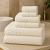 Sol Suave 6 Pieces Bath Towel Set, 100% Cotton, Hotel Quality Towels, 2 Bath Towels 70 * 140 cm, 2 Hand Towels 50 * 100 cm, 2 Washcloths 30 * 30 cm (Off-White)