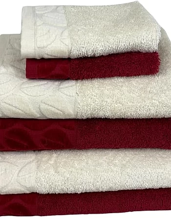 Sol Suave 6 Pieces Bath Towel Set, 100% Cotton, Hotel Quality Towels, 2 Bath Towels 70 * 140 cm, 2 Hand Towels 50 * 100 cm, 2 Washcloths 30 * 30 cm (Barn Red)