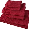 Sol Suave 6 Pieces Bath Towel Set, 100% Cotton, Hotel Quality Towels, 2 Bath Towels 70 * 140 cm, 2 Hand Towels 50 * 100 cm, 2 Washcloths 30 * 30 cm (Barn Red)