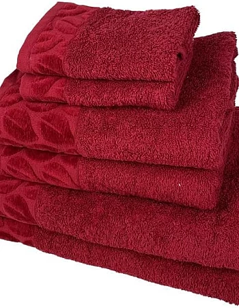 Sol Suave 6 Pieces Bath Towel Set, 100% Cotton, Hotel Quality Towels, 2 Bath Towels 70 * 140 cm, 2 Hand Towels 50 * 100 cm, 2 Washcloths 30 * 30 cm (Barn Red)