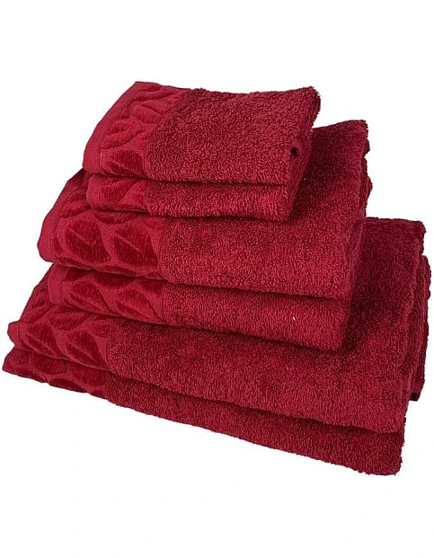 Sol Suave 6 Pieces Bath Towel Set, 100% Cotton, Hotel Quality Towels, 2 Bath Towels 70 * 140 cm, 2 Hand Towels 50 * 100 cm, 2 Washcloths 30 * 30 cm (Barn Red)