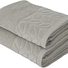 Sol Suave Cotton Bath Towels, 2 Pieces, 140x70 cm, Ultra Soft with Jacquard Leaf Pattern, High Water Absorption, (Silver, 2 Bath Towels 140x70 cm)